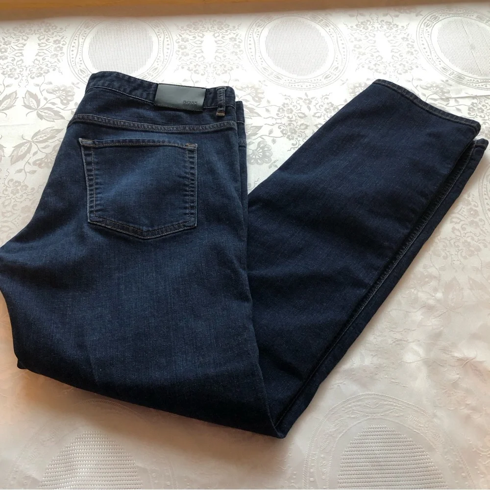 BOSS Hugo Blue Jeans Boss Men’s Size 36 Denim Pants Classic-Fit Straight-Leg